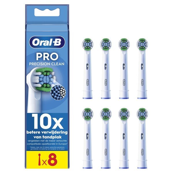 Oral-B Pro Precision Clean četkice za zube, bijele, 8 komada