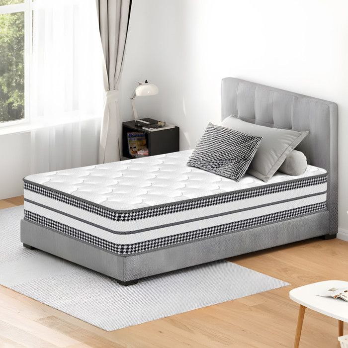 Colchón de 90x200cm | Espuma viscoelástica + muelles ensacados | 26cm de grosor | Oeko-TEX® | Transpirable y respetuoso con la piel | Soporte perfecto