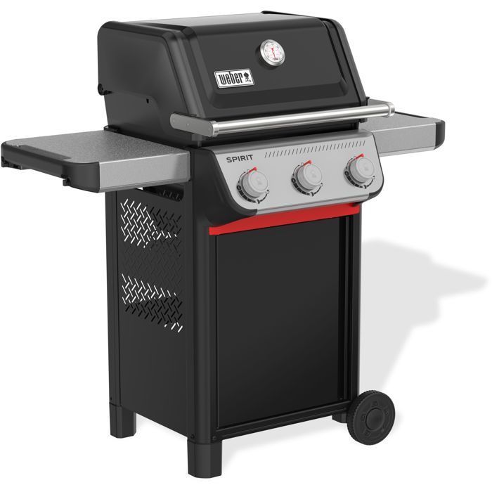 Barbecue à gaz - Weber - Spirit E-310 - 3 brûleurs en acier inoxydable - 7kW - Thermomètre - Noir