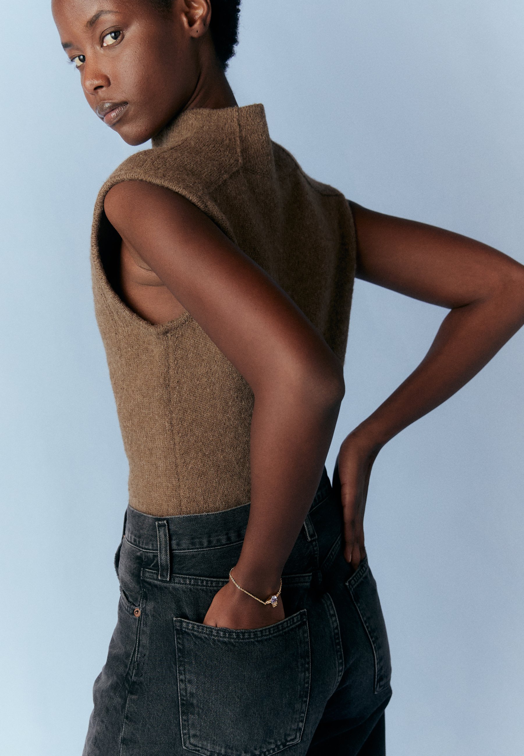 Agolde LUNA PIECED - Calça jeans de modelagem relaxada - preta lavada
