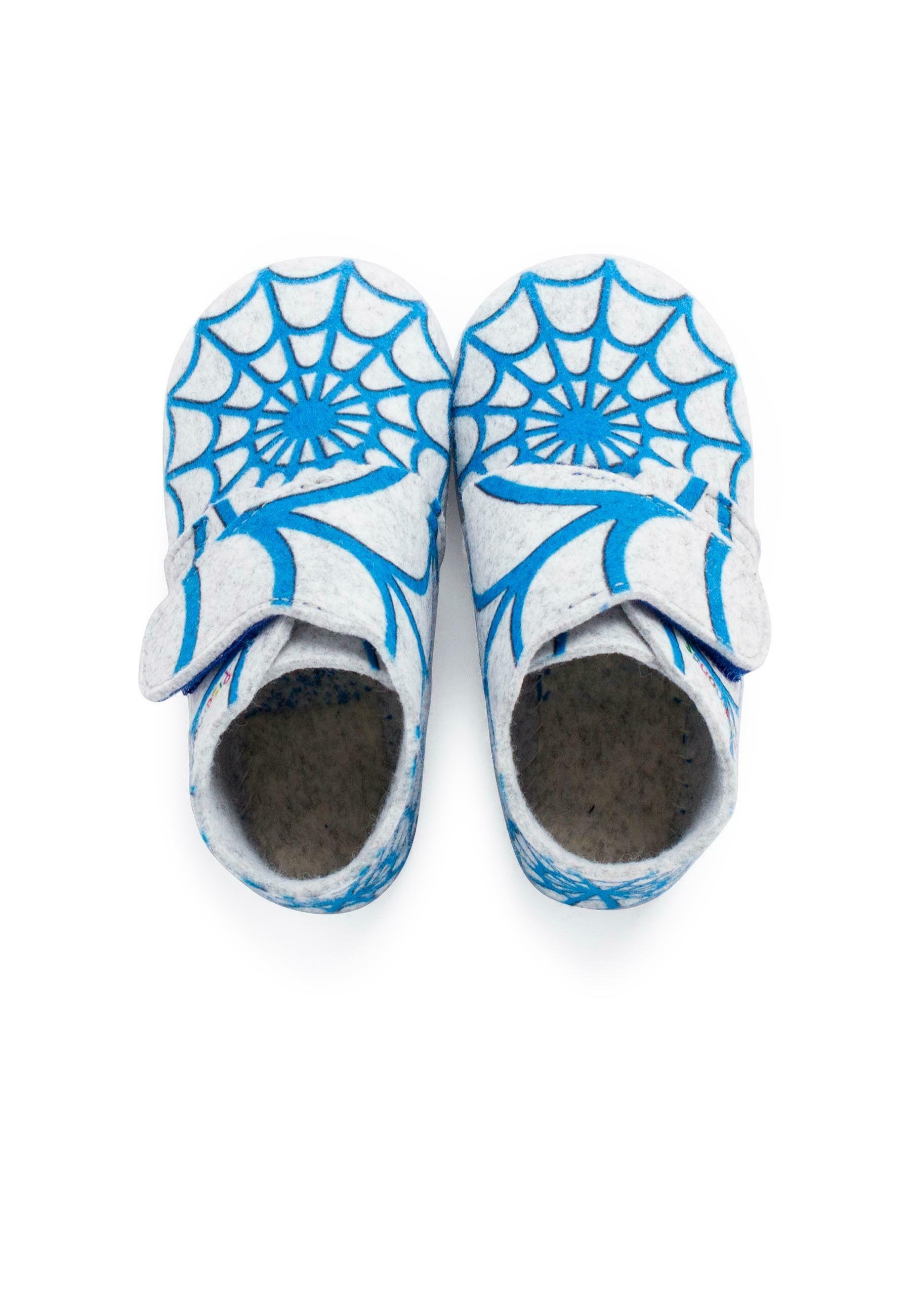 Pisamonas First Schuhe - blaues Spinnennetz