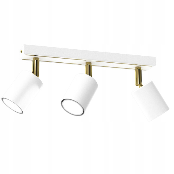 Lampa sufitowa plafon listwa regulowane 3x gu10 biała złota
