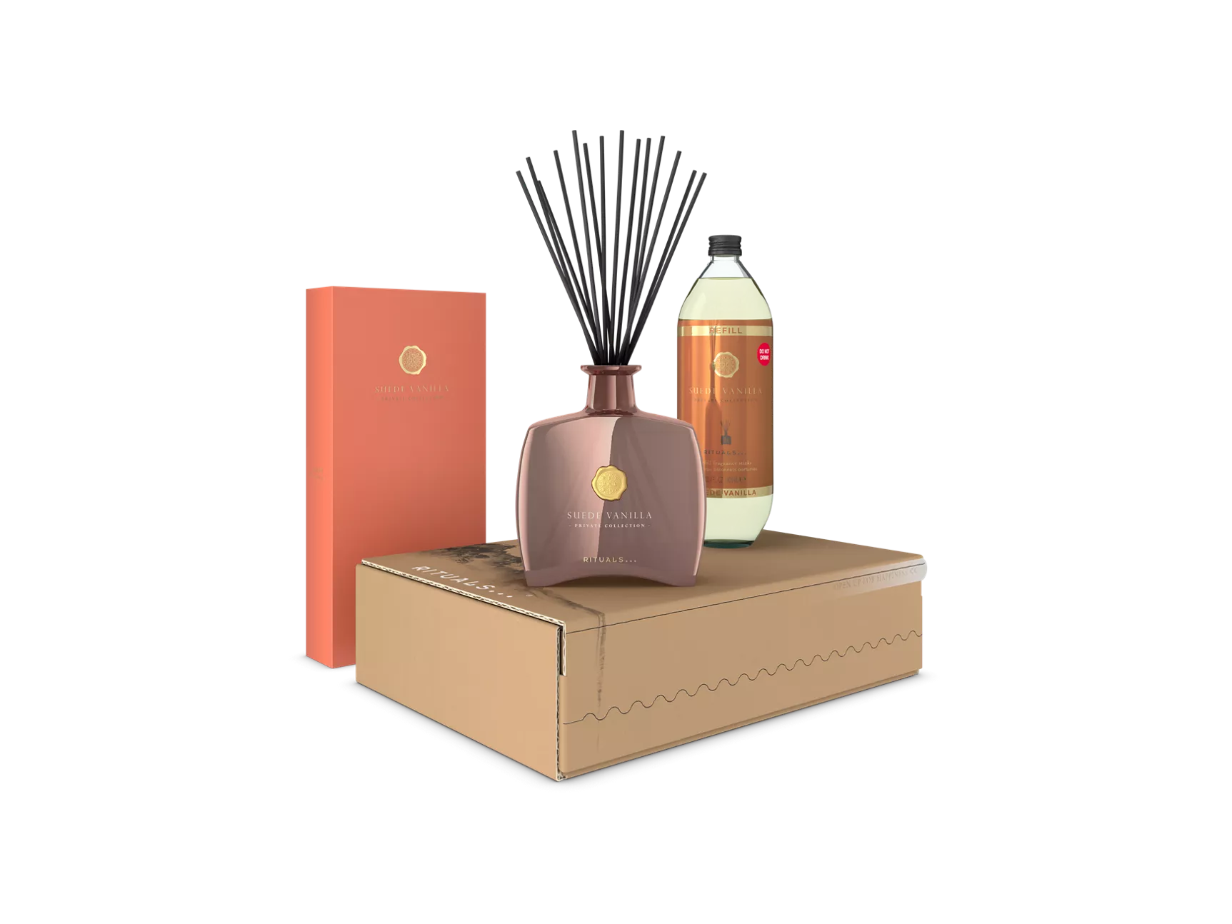 Caja de valor de recambio de colección privada - Ante Vainilla geurstokjes en geurstokjes navulling