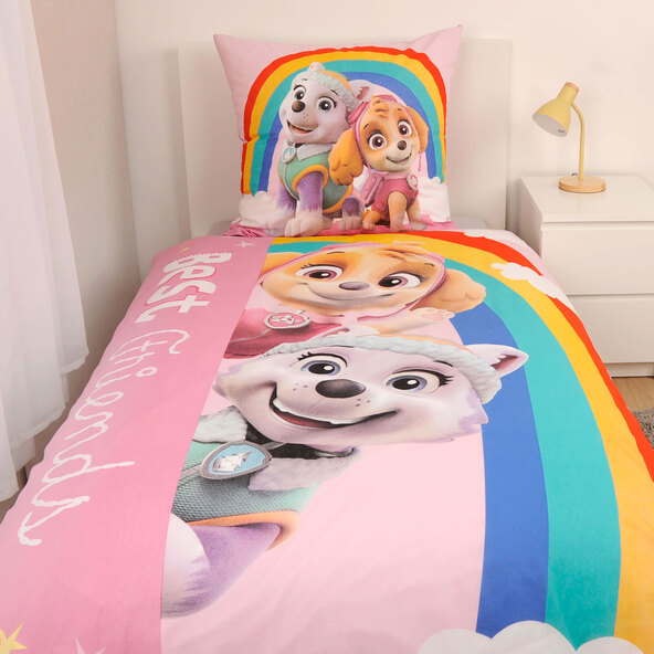 Bettwäsche Paw Patrol, 135 x 200 cm, roze
