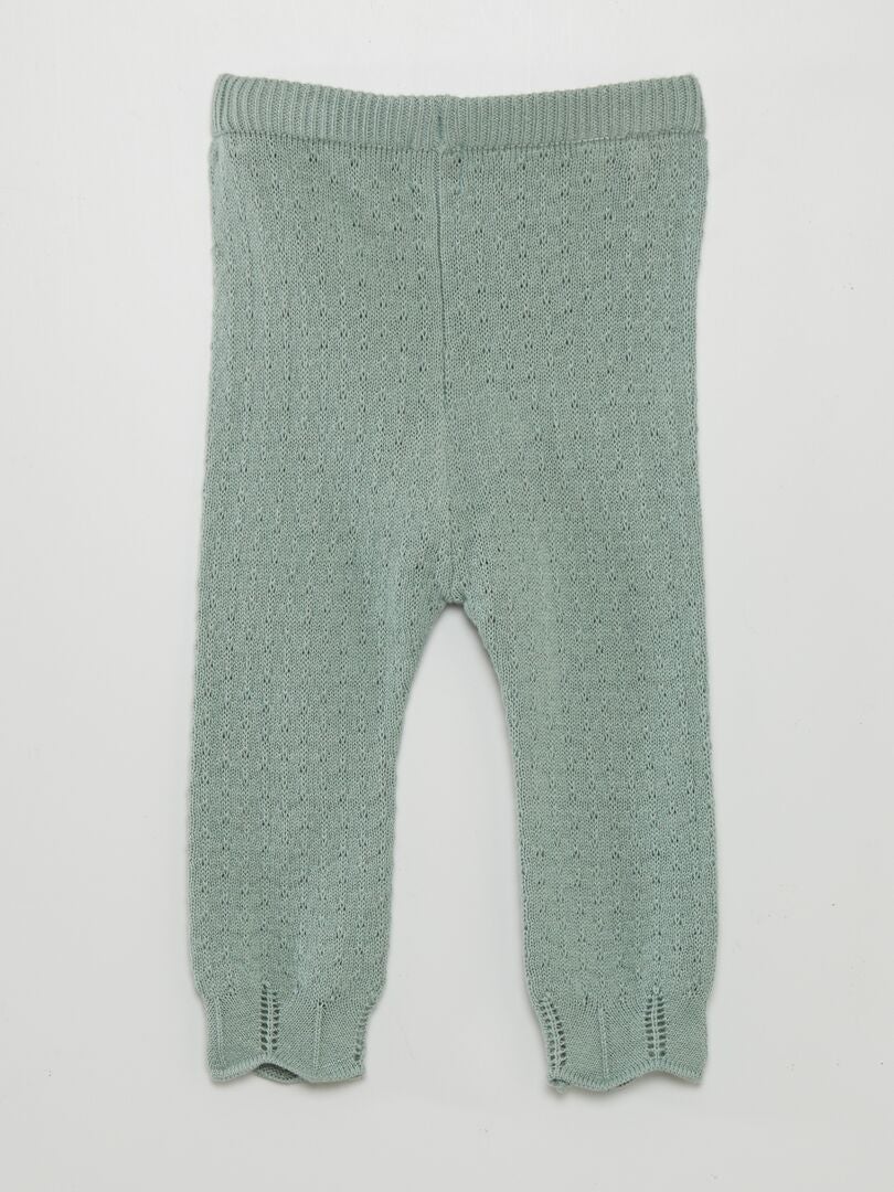 Set van gebreide legging en sokken - GROEN