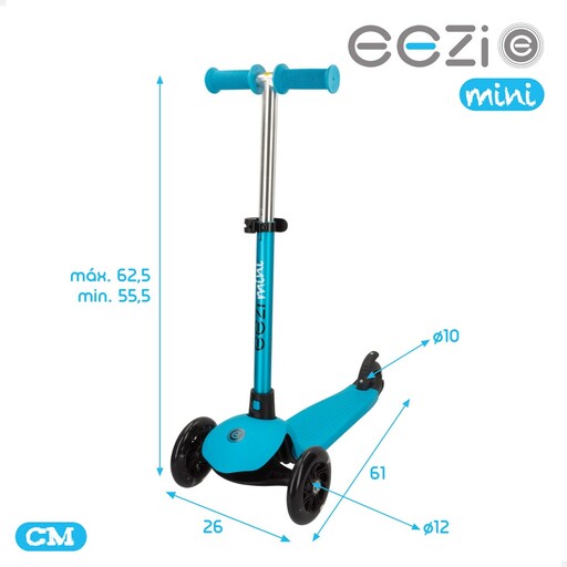 Trottinette Eezi à 3 roues avec lumières et guidon amovible