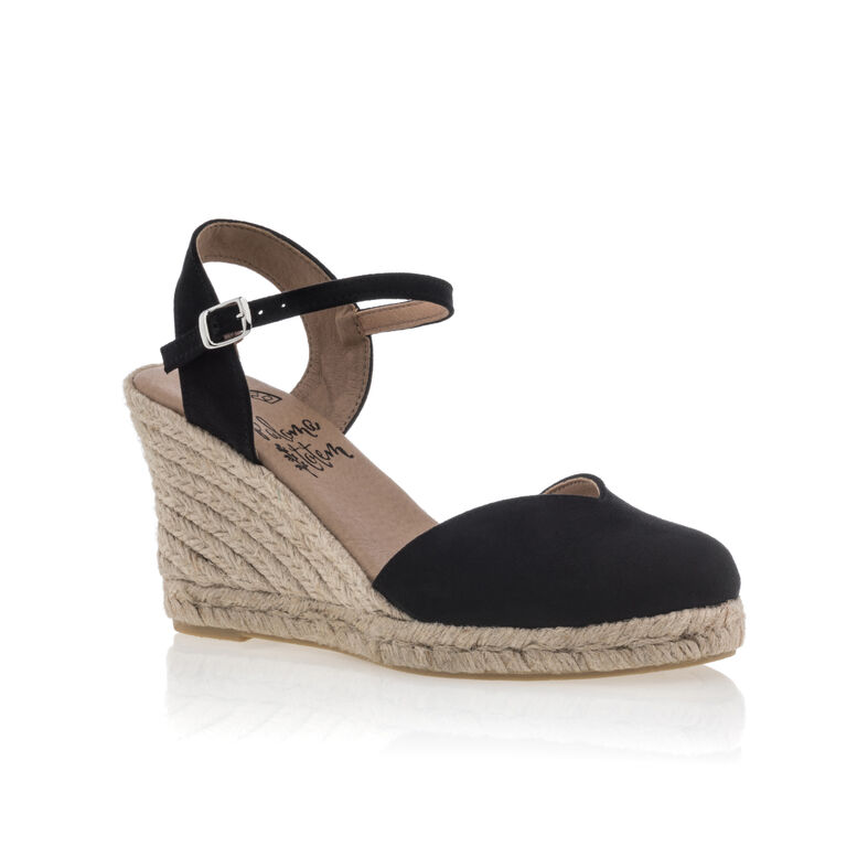 Zwarte espadrilles voor dames met touwzolen