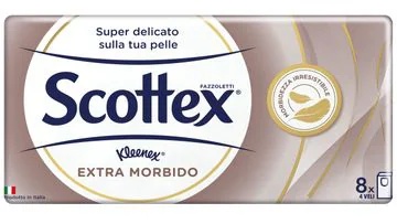 SCOTTEX Scottex Extra Soft Taschentücher, 8 Beutel, sanft zur Haut
