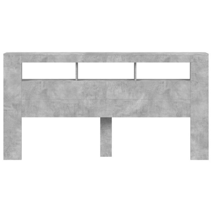 Cabecero LED vidaXL, accesorio de cama, cabecero para estructura de cama, muebles de dormitorio, gris hormigón 200x18,5x103,5cm 837368