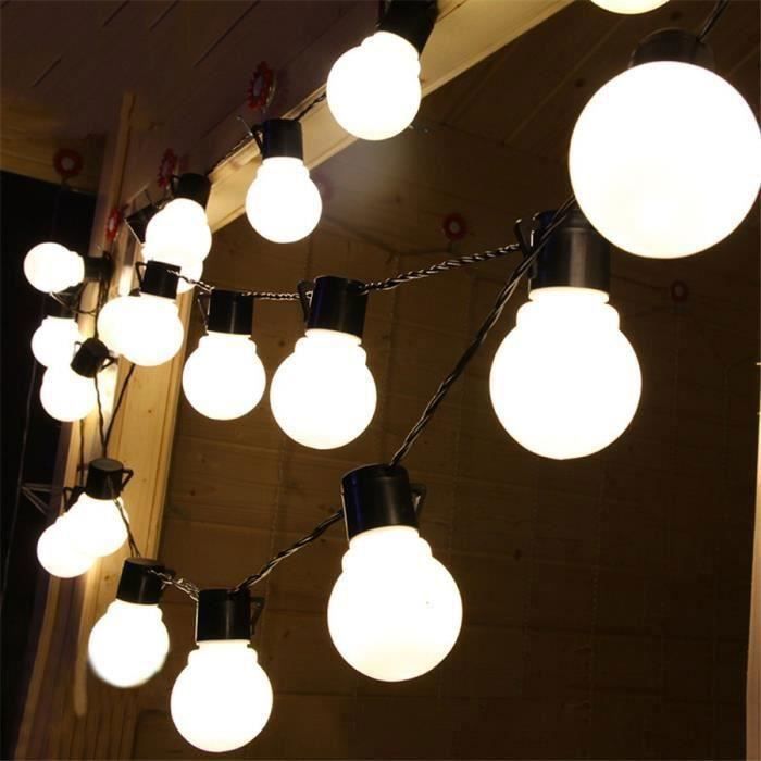 Guirlande Exterieur Guinguette, 5m Guirlandes Lumineuses, 5CM Grosse Boule Ampoule, Décoration Intérieur et Extérieur Label