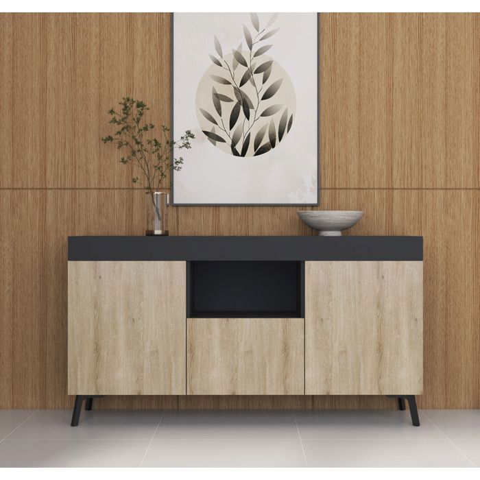 Credenza - Nera e Somona - 130 x 70 x 32,5 cm