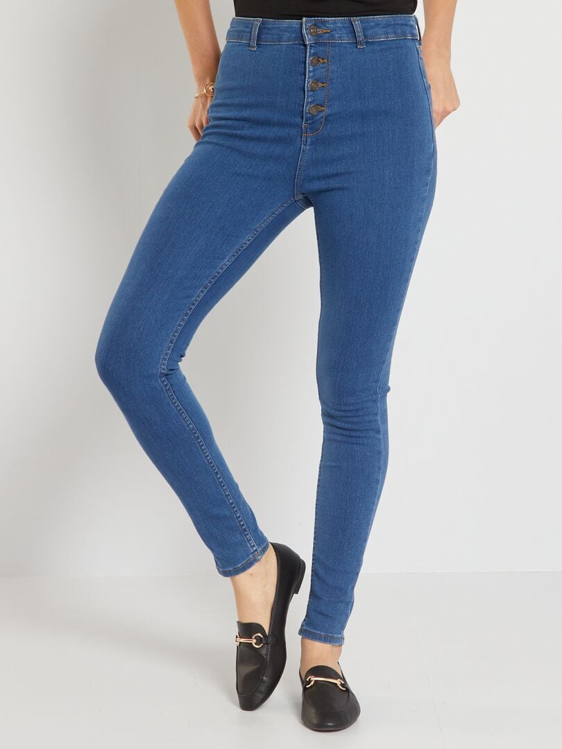 Calça jeans skinny com efeito modelador - AZUL
