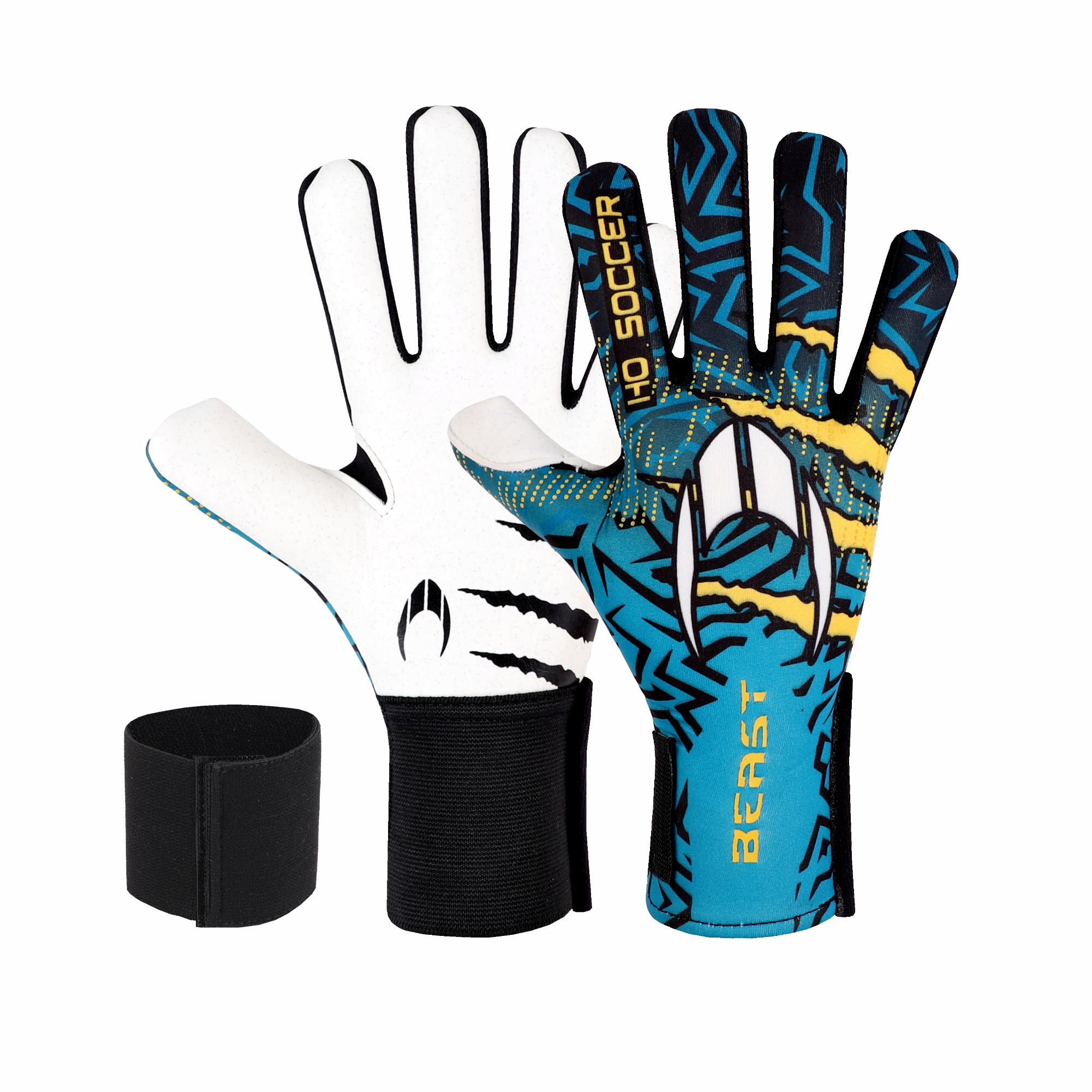  Luva de goleiro de futebol Ho para grama artificial, modelo Beast Hazard.