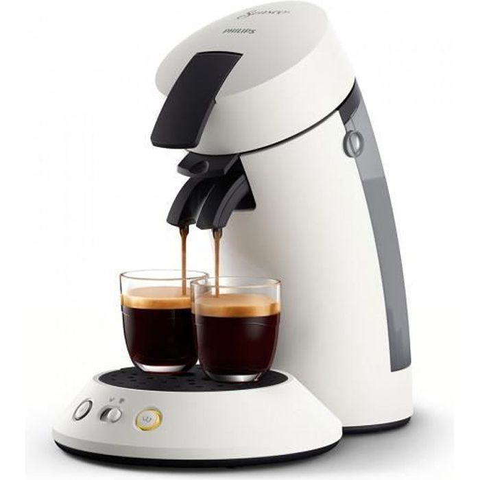 Cafetera Philips Senseo Original Plus, selección de café, función Coffee Boost, fabricada en plástico reciclado, color blanco (CSA21011)