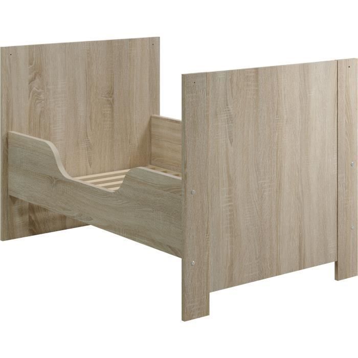 Conjunto para habitación infantil: Cuna de 70 x 140 cm + Cambiador OLIVIA - Roble - TREND TEAM