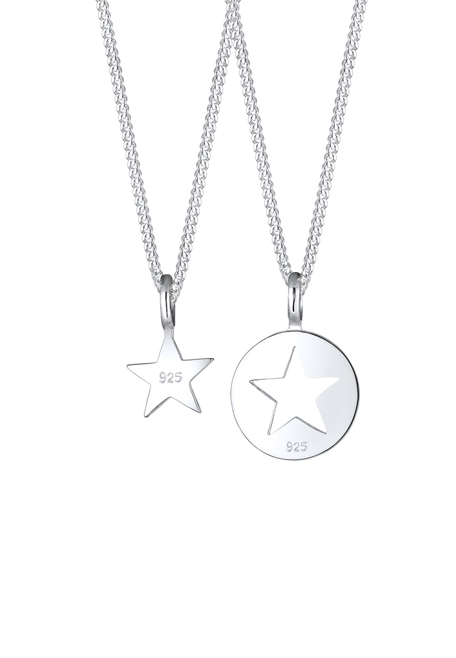 Elli Femmes Ensemble Étoile Cut-Out Pendentif Mère Enfants en Argent Sterling 925