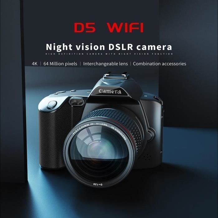 Fotocamera digitale YONIS - 64 MP - Visione notturna - Wi-Fi - 4K - Autonomia della batteria di 6 ore