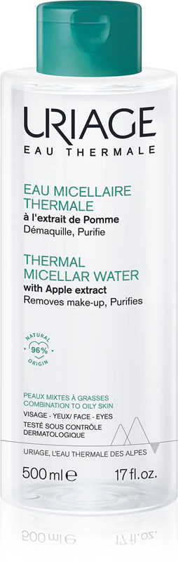 Água Micelar Termal Uriage Hygiène - Pele Mista a Oleosa. Água micelar de limpeza para pele oleosa e mista.