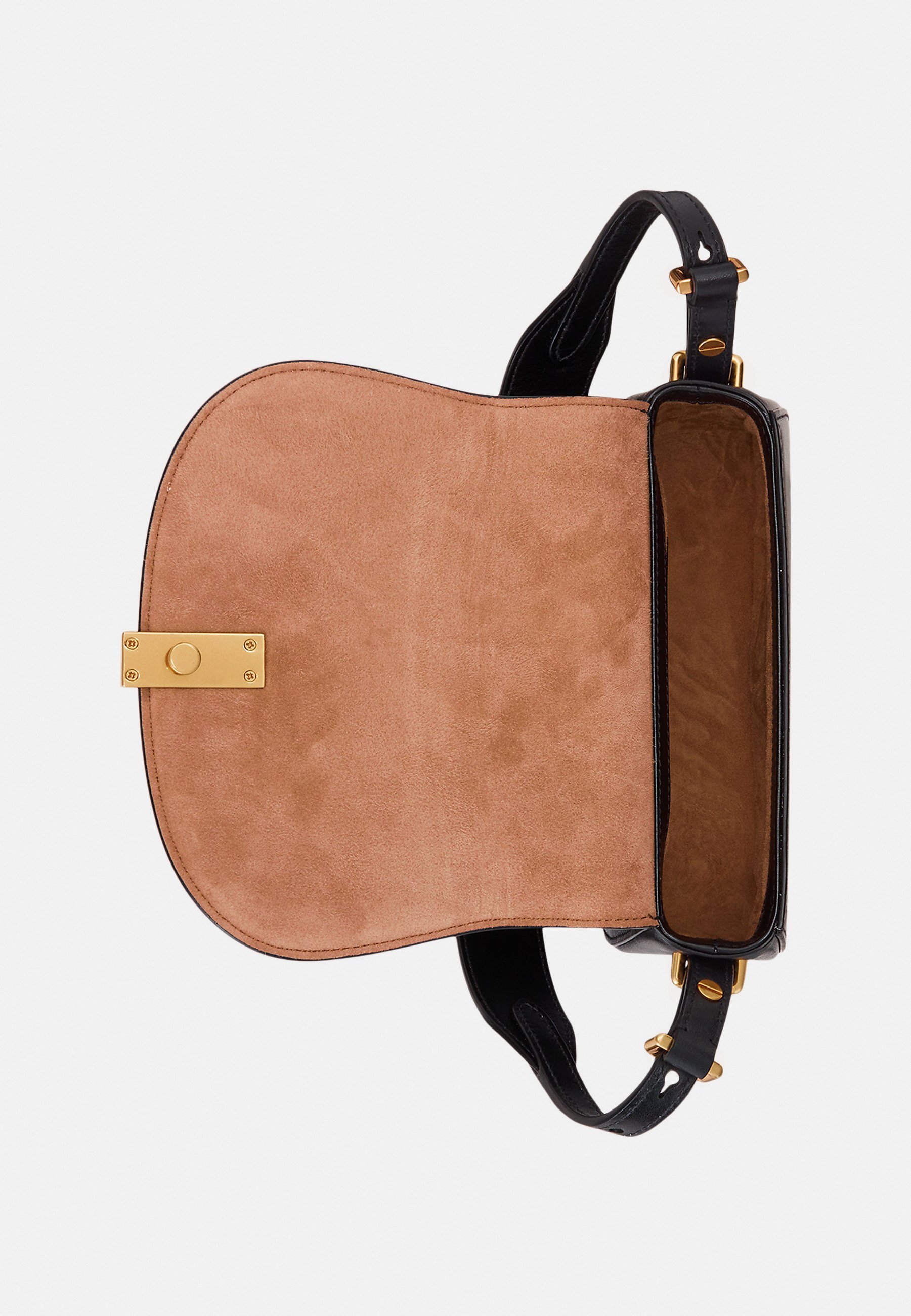 Polo Ralph Lauren POLO ID MINI SADDLE BAG VAN KALFSLEER - Crossbodytas - zwart