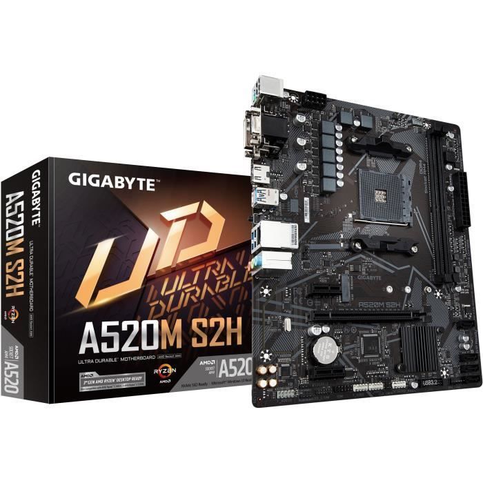 Motherboard - GIGABYTE - A520M S2H - Micro-ATX - Sockel AM4 - DDR4 bis zu 64 GB