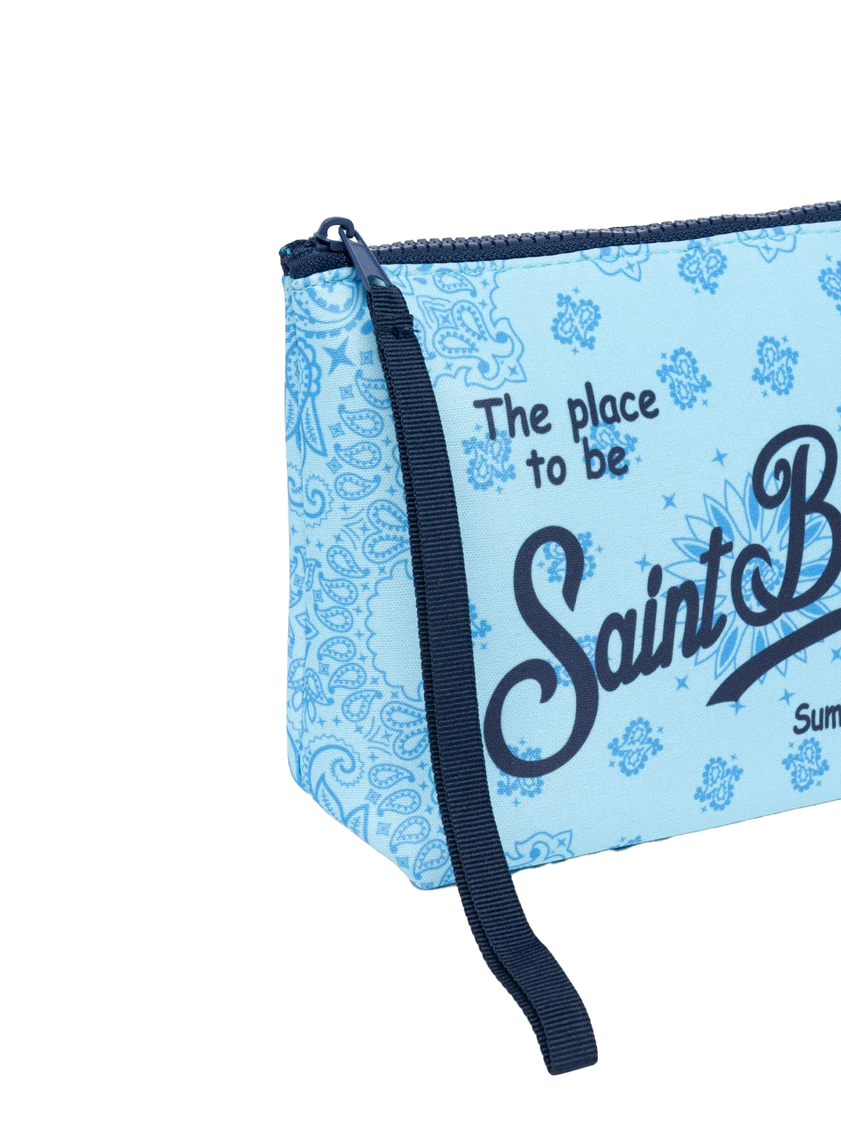 Bolsa clutch Aline em neoprene com estampa de bandana