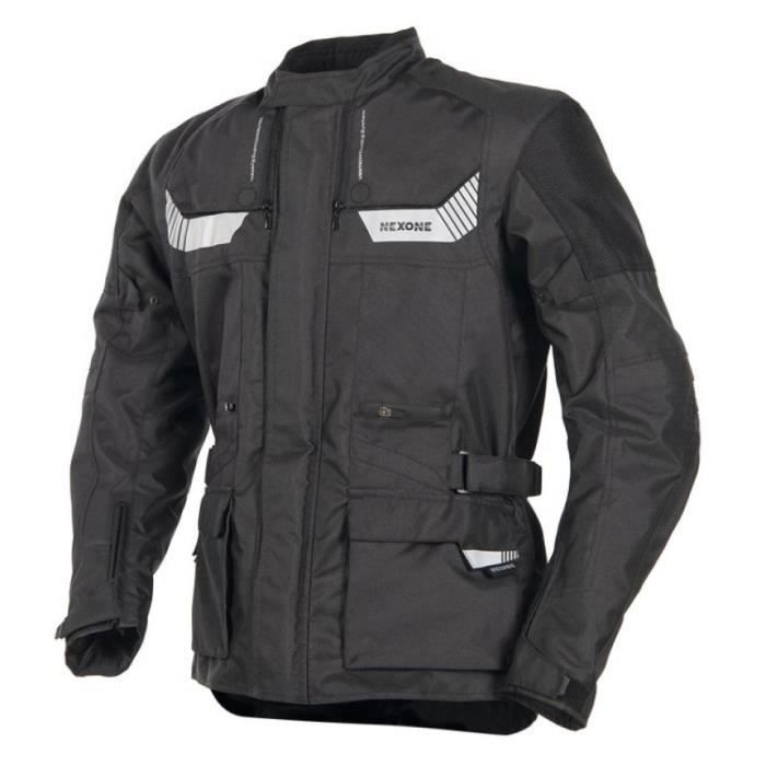 Chaqueta de moto Nexone Touring Adventure para hombre, 4 estaciones, talla XL, negra, nueva.