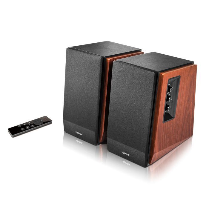 Edifier R1700BTs actieve Bluetooth-luidsprekers - Bluetooth v5.0 - 66W RMS met subwooferuitgang - Houten behuizing