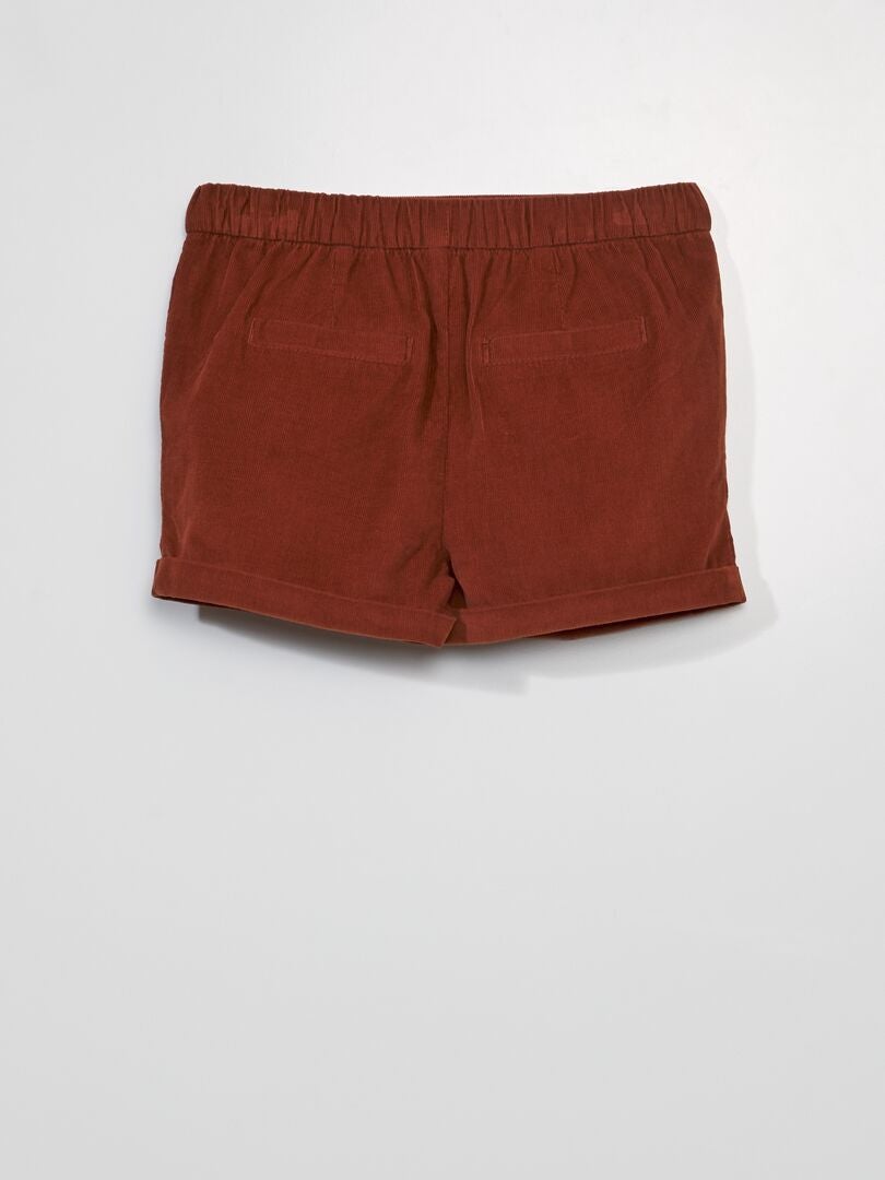 Pantalones cortos de pana - MARRÓN