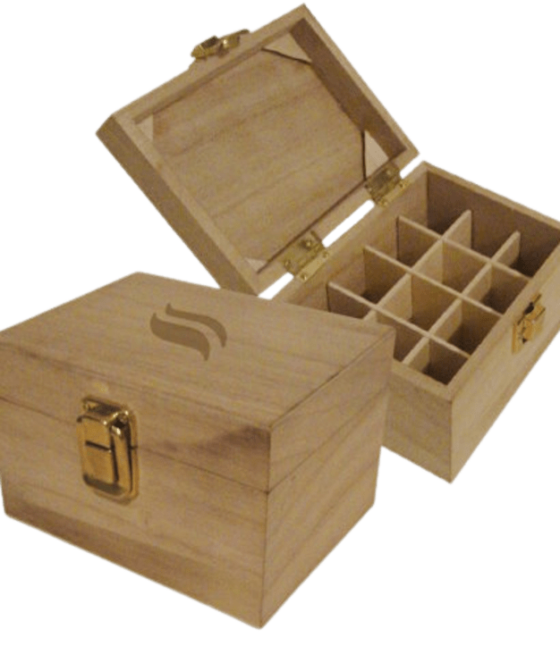 Boîte rangement huiles essentielles en bois Mini pour 12 flacons