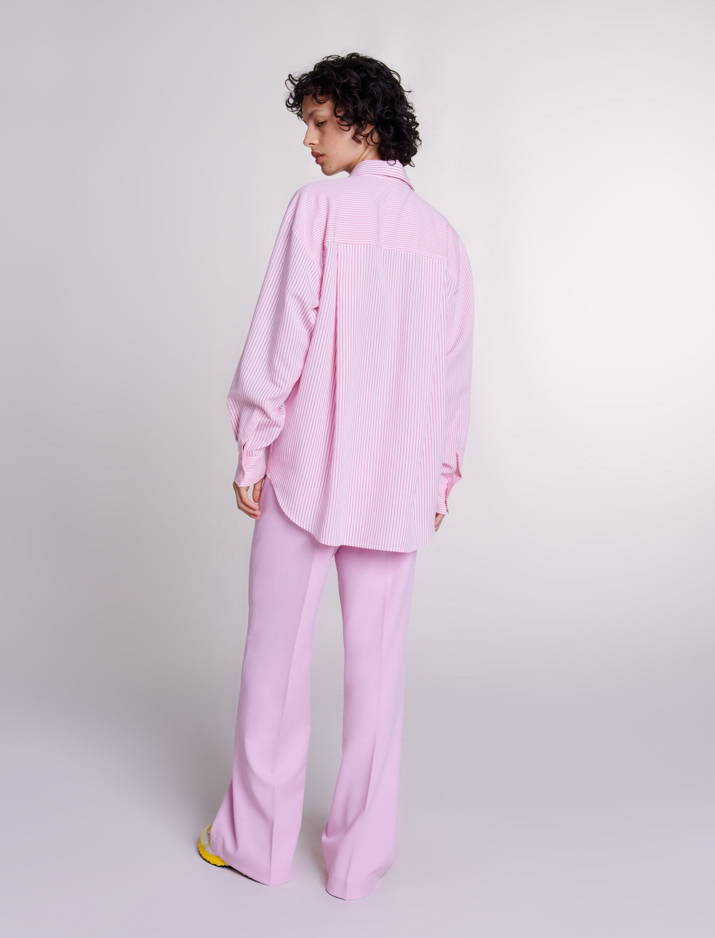 Lange gestreepte blouse - Roze