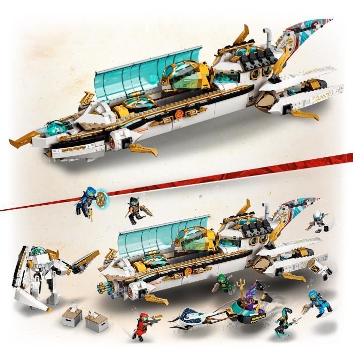 LEGO® 71756 NINJAGO® Hydro Bounty – Submarine with Kai and Nya Minifigures, Ninja Toy for Children Ages 9 and Up