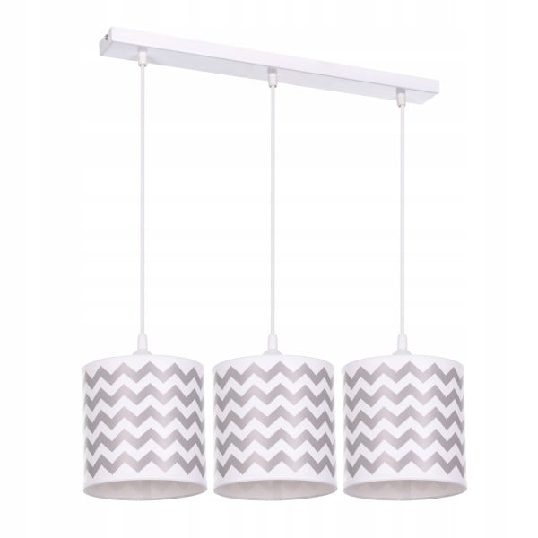 Lampa wisząca sufitowa żyrandol abażur nadruk SZARE ZYGZAKI