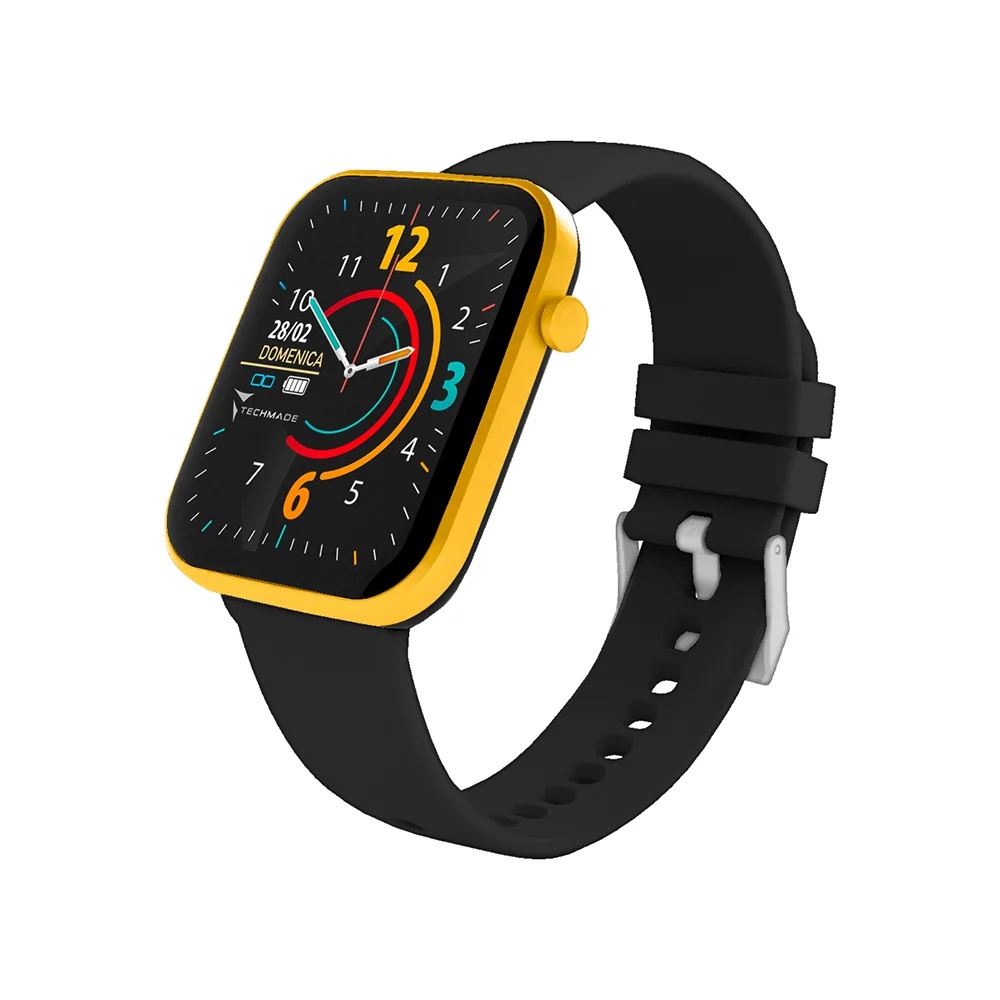 TECHMADE Montre connectée Techmade Hava au design noir et or que vous pouvez toujours emporter avec vous