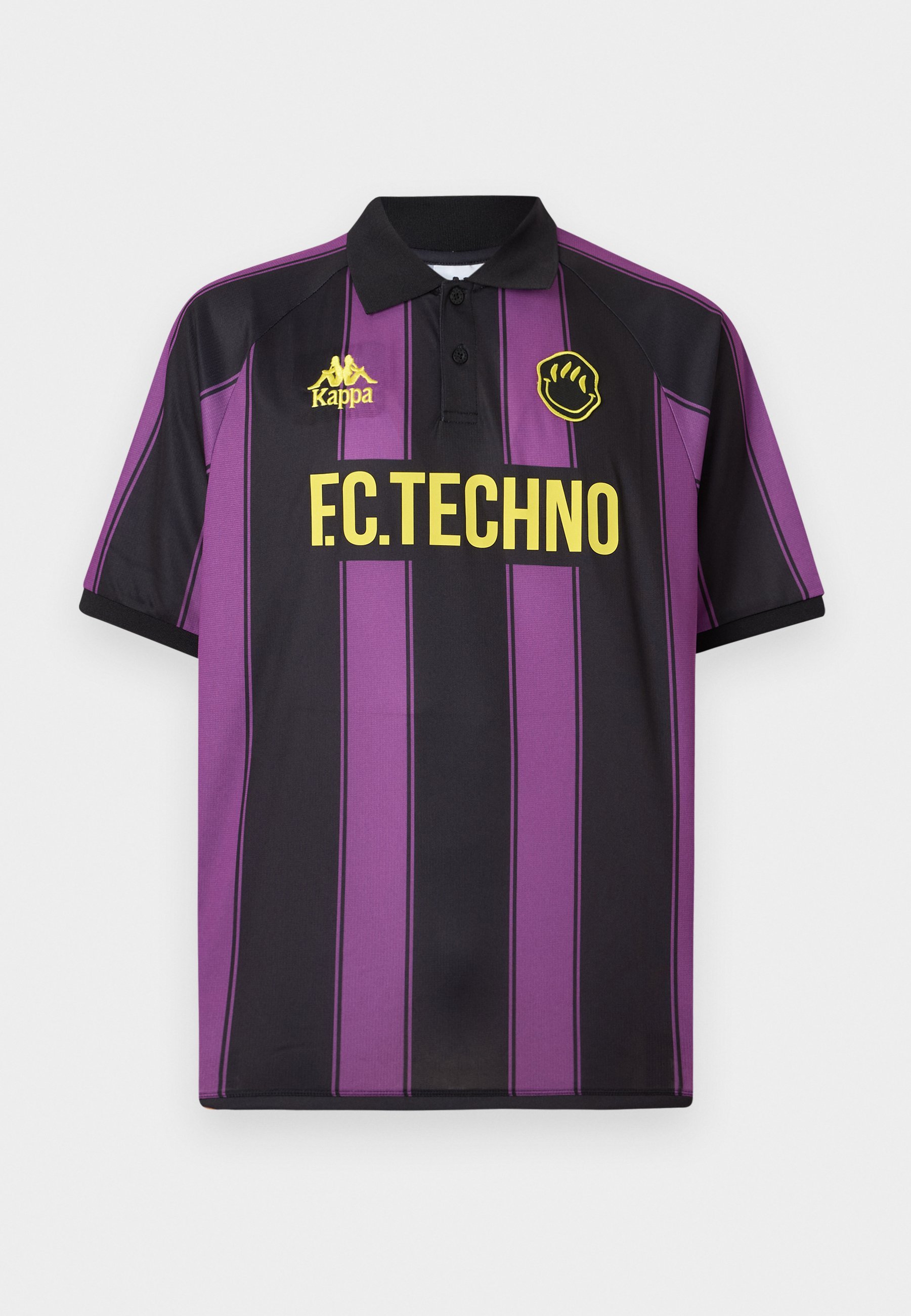 Kappa RETRO TECHNO AUTHENTIC TANEK JERSEY UNISEX - Polo - nero/viola/giallo