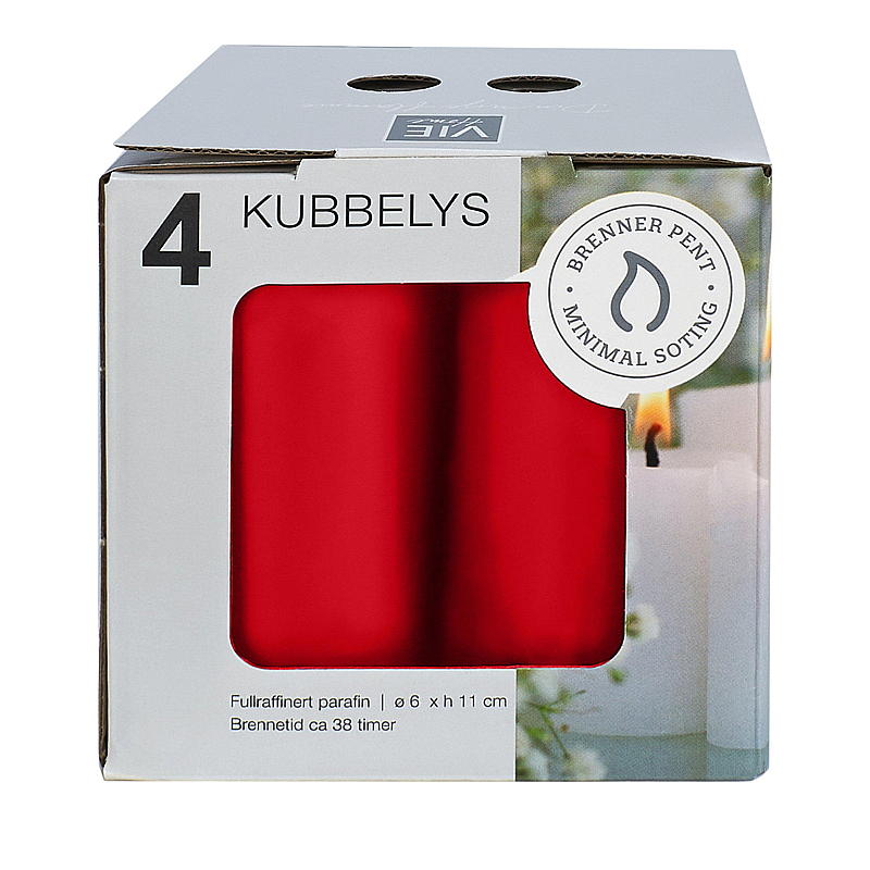 Vie Home Cube-lampe 4-pakning 6x11 cm rød