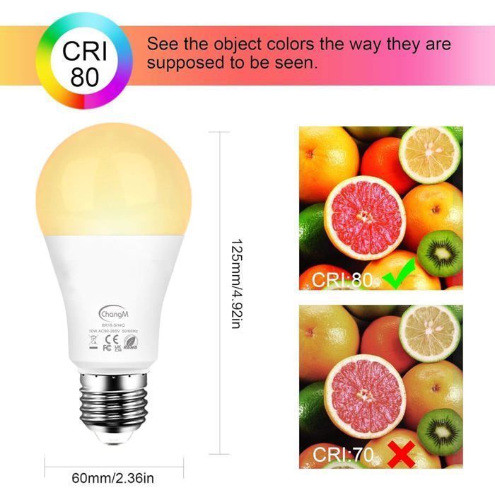 E27 12 Couleurs LED RGBW Ampoule Changement de Couleur Télécommande , Timing et Dimmable RGB+Blanc 10W (Lot de 4)