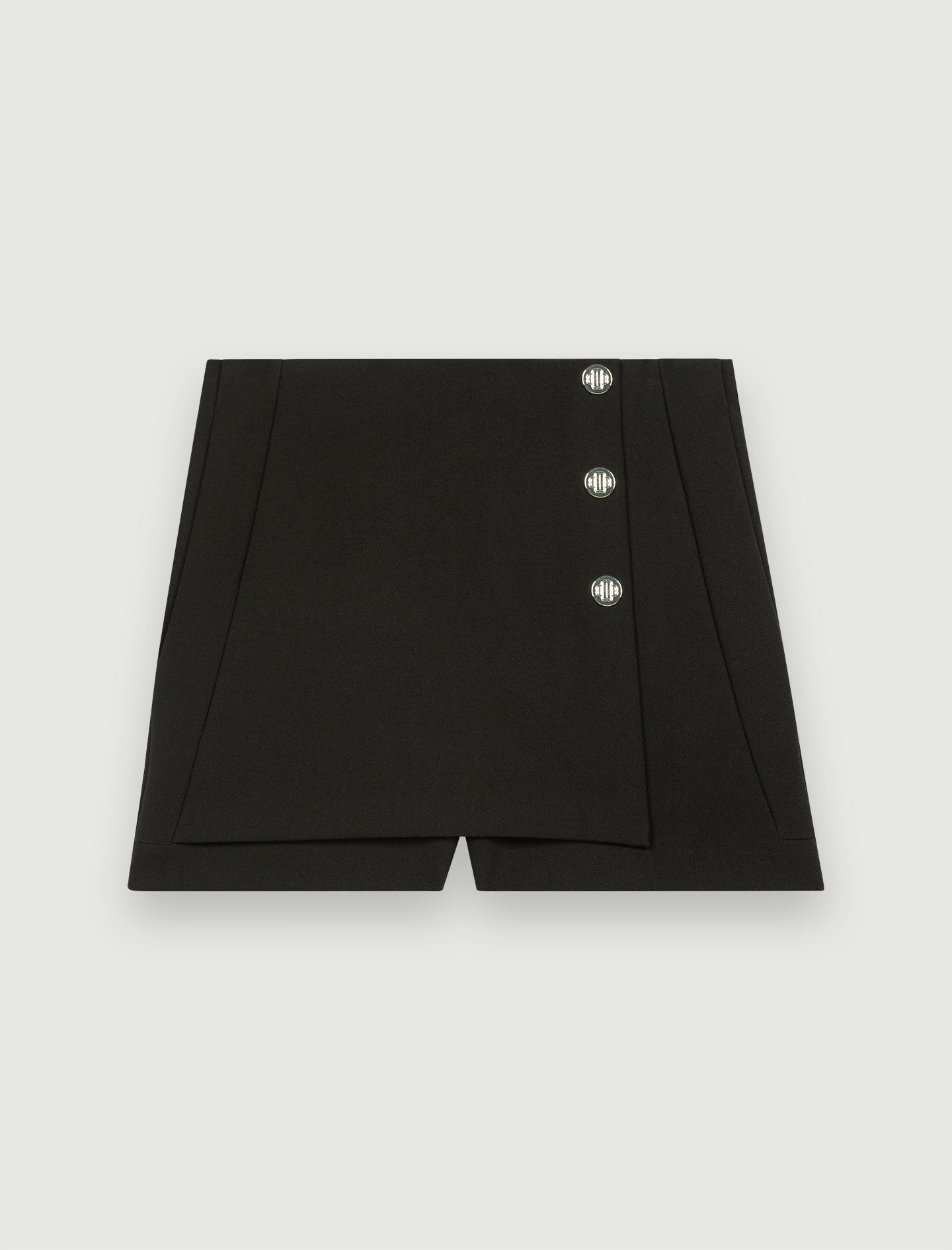 Mustat trompe l'oeil -shortsit yksityiskohdilla - Musta