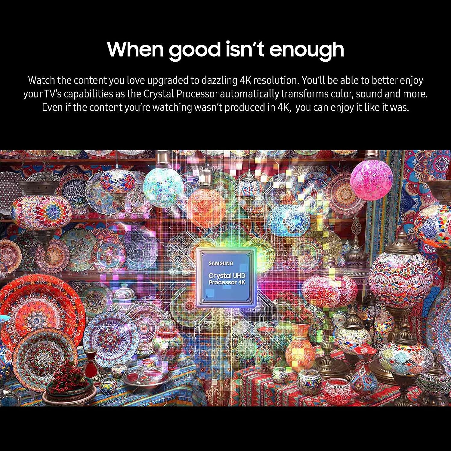 SAMSUNG 55 hüvelykes, Crystal UHD 4K CU8000 sorozatú, PurColor, objektumkövető Sound Lite, Q-Symphony, Motion Xcelerator, ultravékony, napelemes távirányító, okostévé beépített Alexával (UN55CU8000, 2023-as modell)