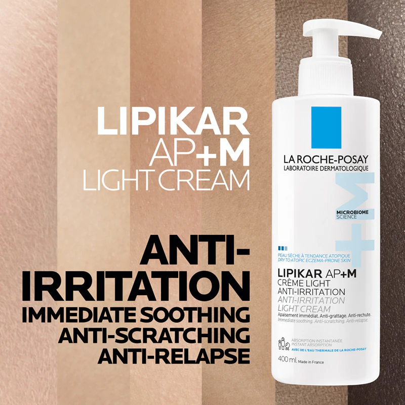 La Roche-Posay Lipikar AP+M Light Cream: creme repositor de lipídios para pele seca e atópica.