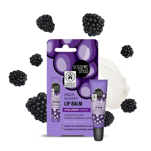 Balsamo labbra lucido Aqua di Organic Shop con acido ialuronico 10 ml