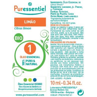Puressentiel Biologische Citroen Etherische Olie 10 ml 10 ml