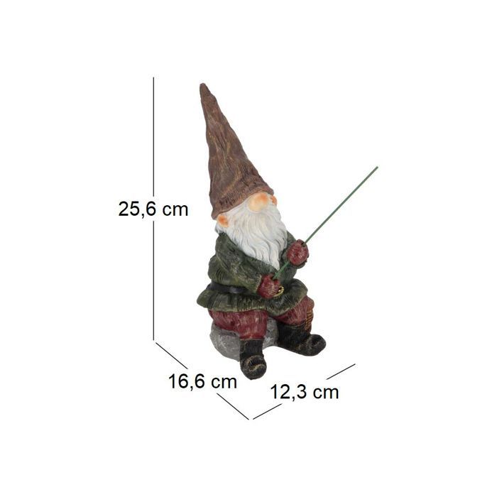 Nain de jardin pêcheur en résine 25 cm