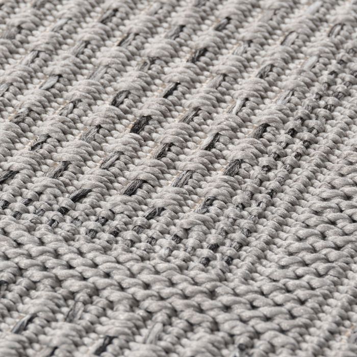 Alfombra de exterior SIMPEX gris de 200x290 cm, ideal para la cocina, diseño liso con borde.