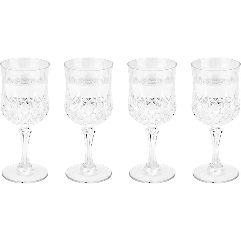 Set di 4 bicchieri da vino Cuisine da 22 cl in plastica trasparente
