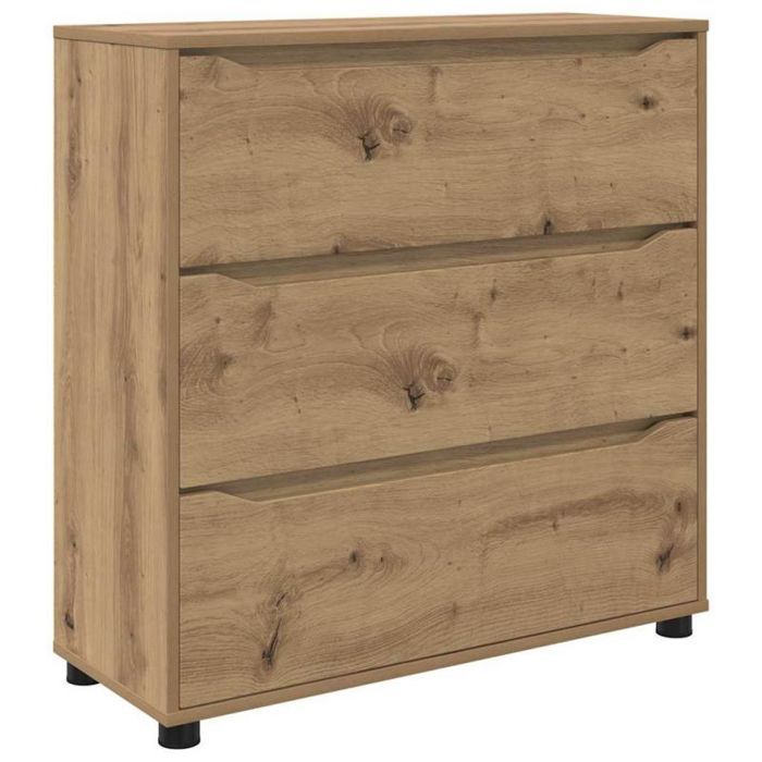 Cômoda VIDAXL, em carvalho artesanal, 80 x 31 x 81 cm - Armário de armazenamento em madeira de engenharia