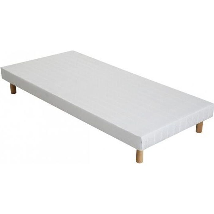 Polstret sengebunn - UMBERTO RAVELLI - Elite - 11 heltre lameller - Hvit - 90x190 cm