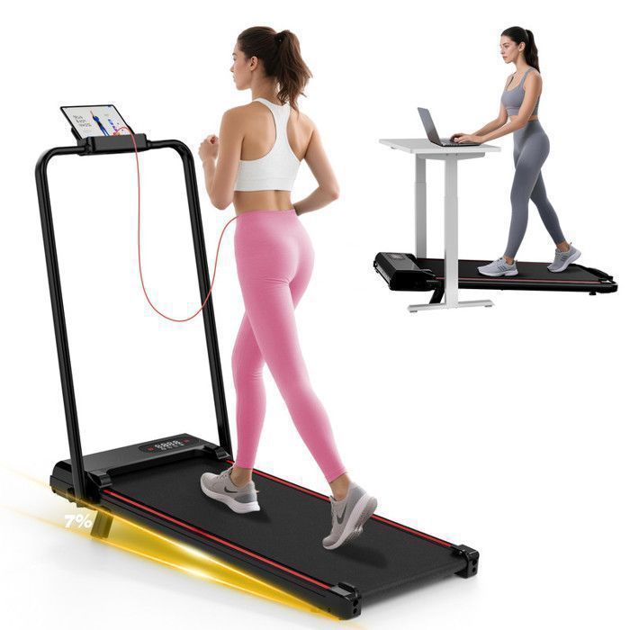 Tapis roulant pieghevole - Pedana 3 in 1 con inclinazione del 7% - Velocità regolabile da 1 a 8 km/h - Superficie 38,5 x 90 cm
