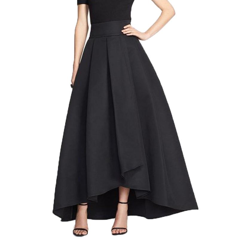 2016 Inghilterra Gonne lunghe asimmetriche per donna Blu navy Verde antico Nero Gonna lunga Abbigliamento donna Gonna maxi a pieghe