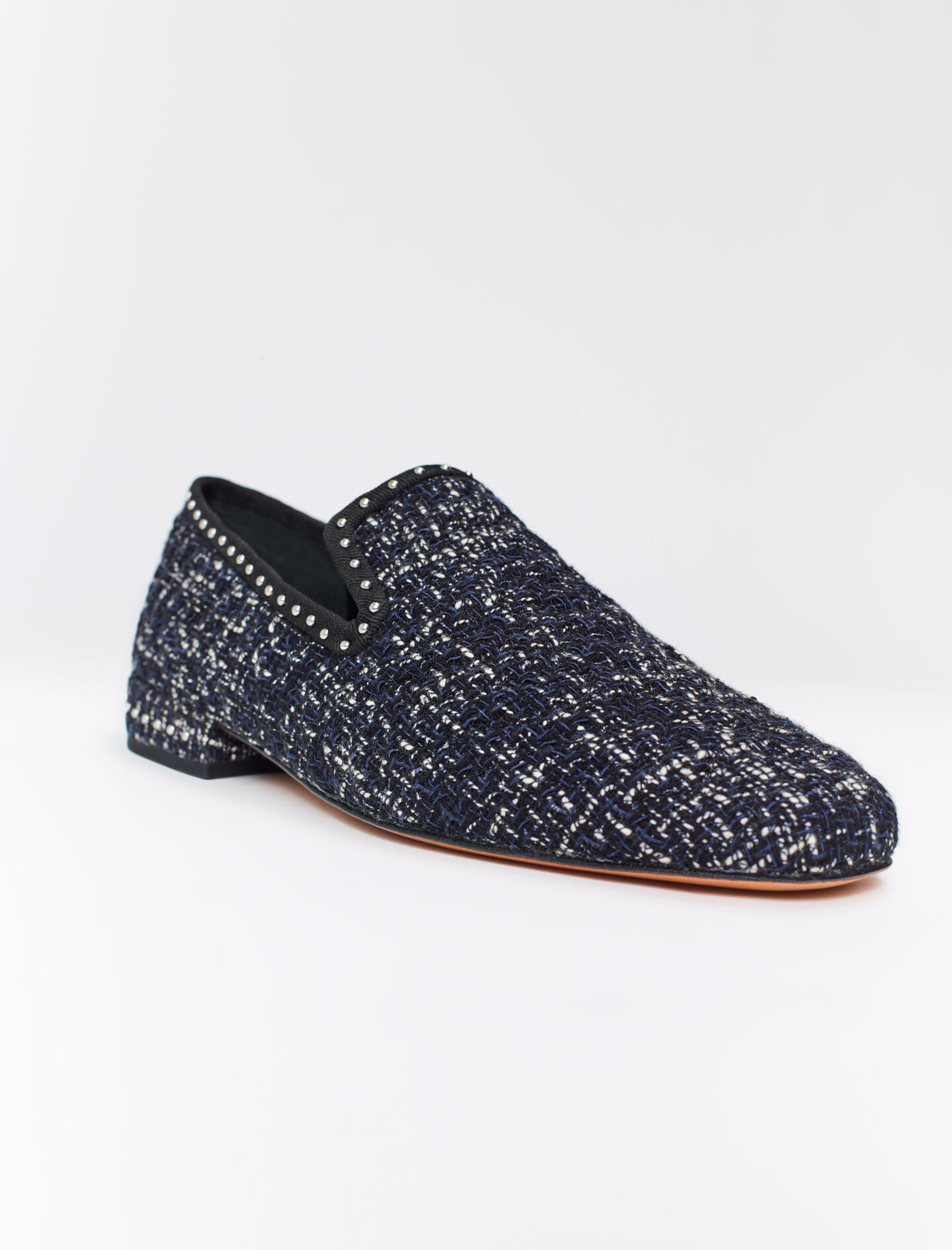 Tweed loafers - Marineblauw/Ecru