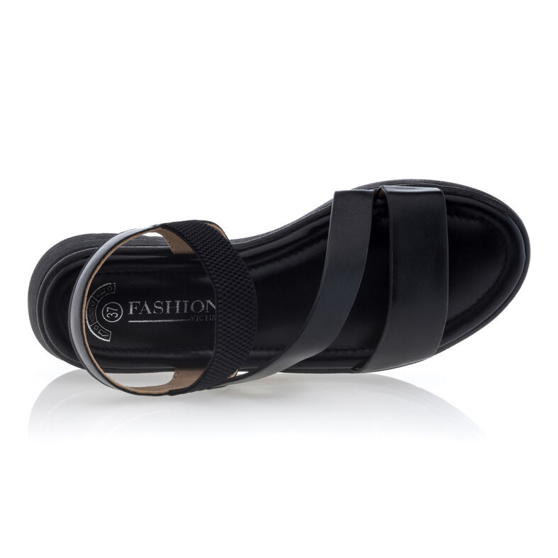 Zwarte sandalen/open teenschoenen voor dames